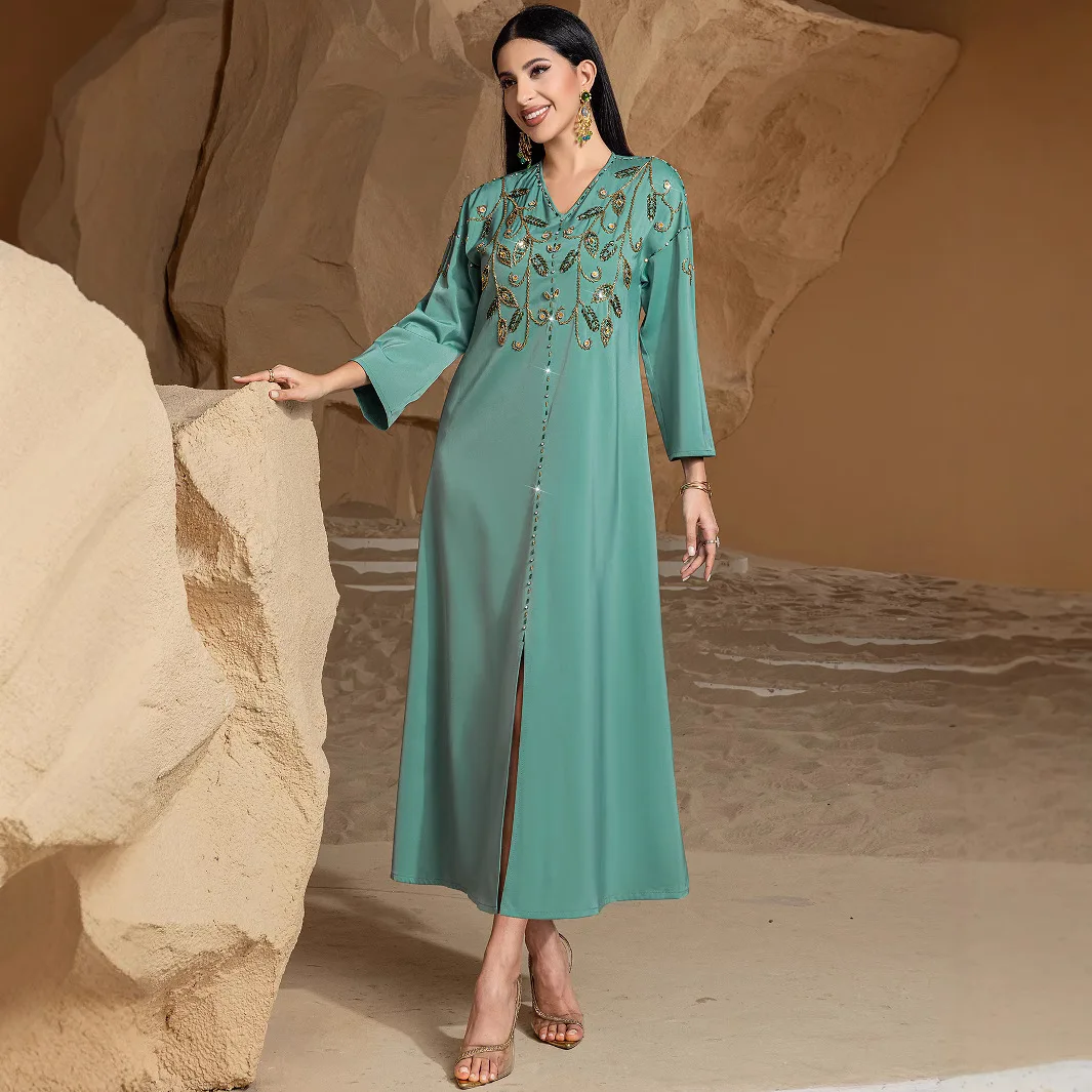 Embroidery Arabic - Dubai Abayas for Women Party Dress