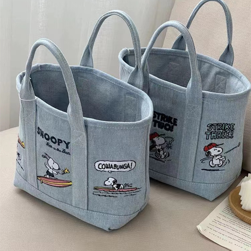 Embroidery Job - New Snoopy Comic Denim Tote, Large