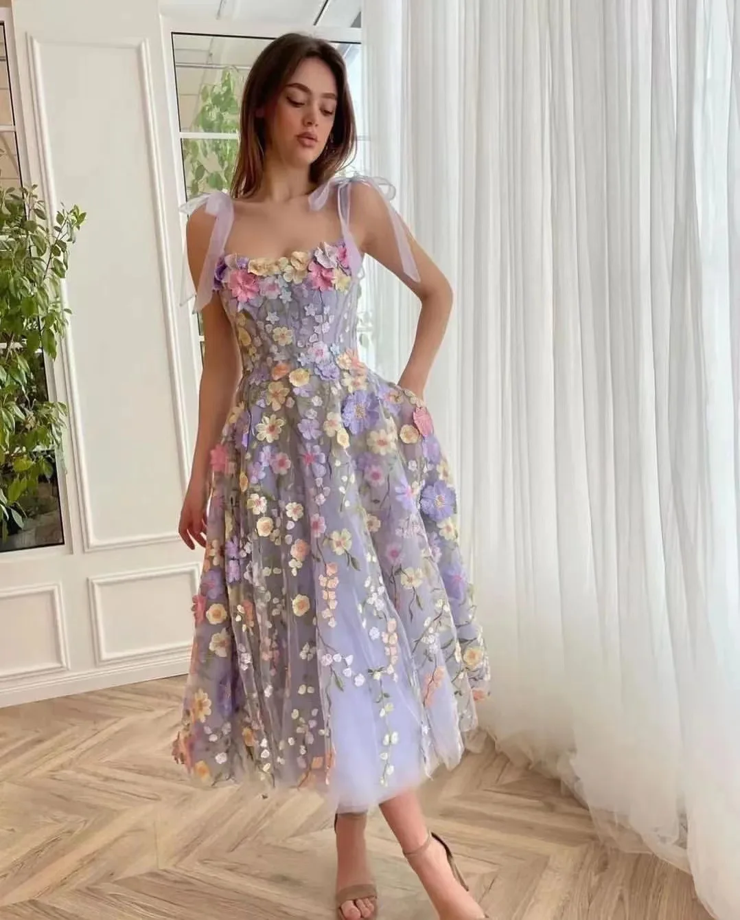 Embroidery Zara - Women's Dress Fashionable 3D Flower Embroidery