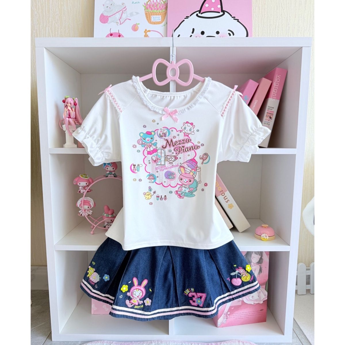 Japanese Sweet Skirt Sets Summ - огляд і ціна Embroidery Cotton Shirt