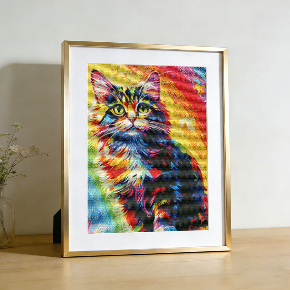 11CT Cross Stitch Cat Colorful - огляд і ціна Embroidery Guide Paper