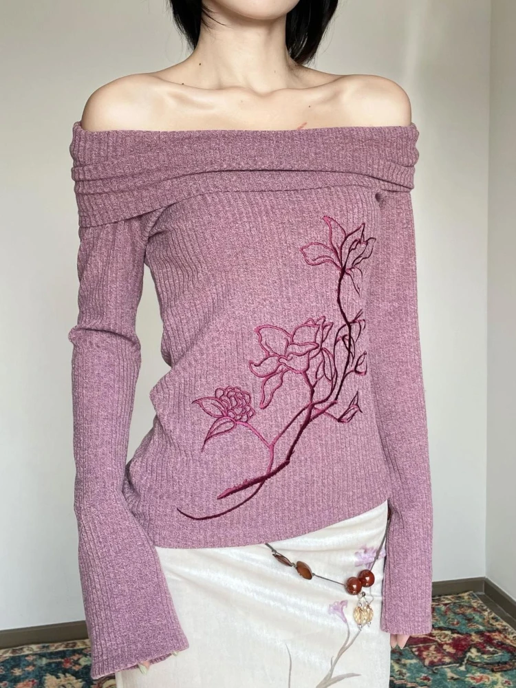 Purple Floral Embroidered Wome - огляд і ціна Embroidery Thread Yarn