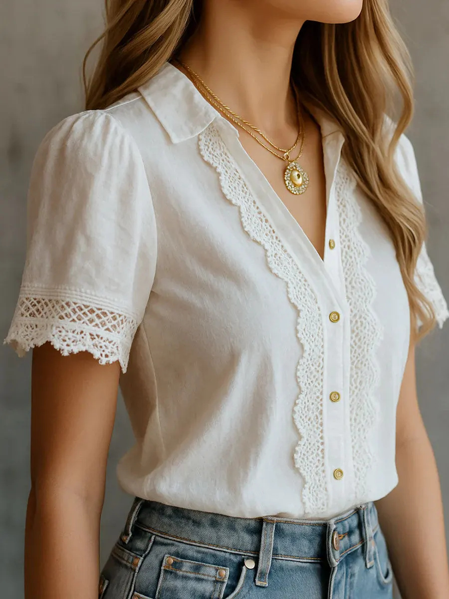Elegant Women's Shirts Casual  - огляд і ціна Embroidery Uniform