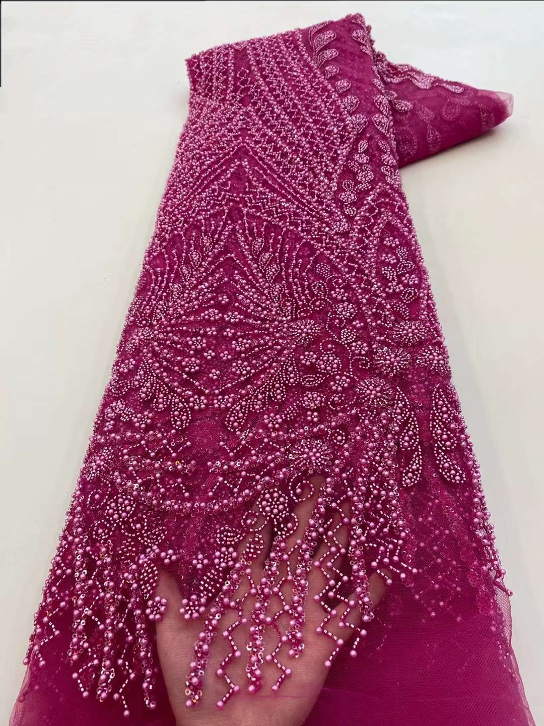 Brown Sequin Beaded Embroidery - огляд і ціна Embroidery Net Fabric