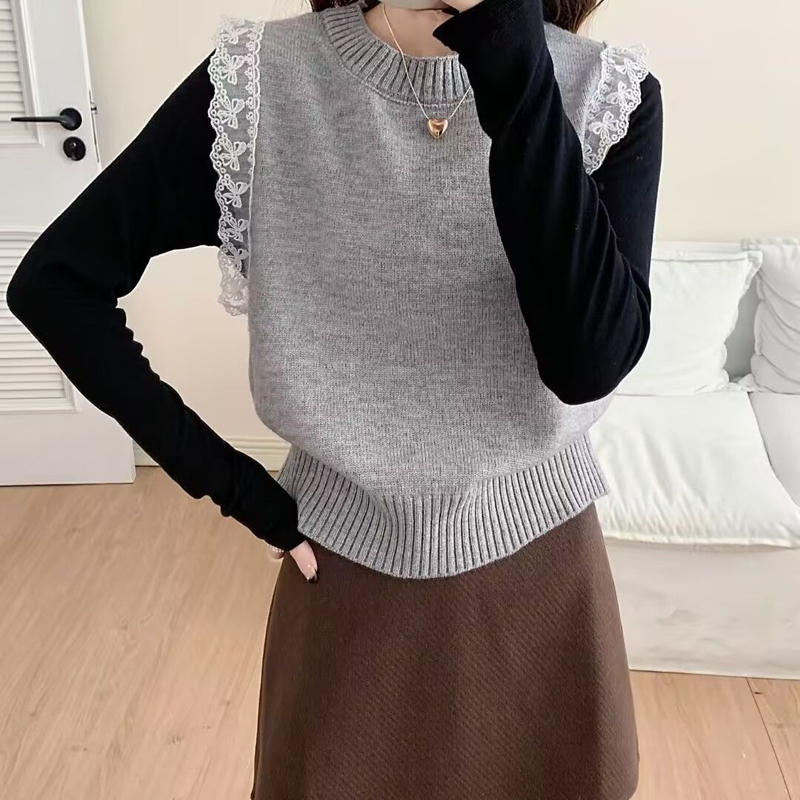 Retro Lace Splice Sleeveless K - огляд і ціна Embroidery Thread Yarn