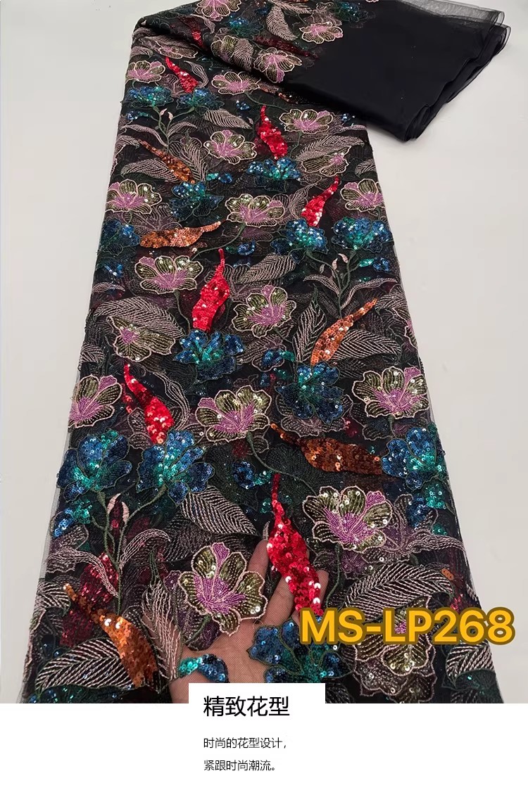 1yard Luxury Double color bead - огляд і ціна Embroidery Net Fabric
