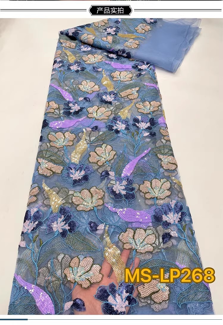 1yard Luxury Double color bead - огляд і ціна Embroidery Net Fabric