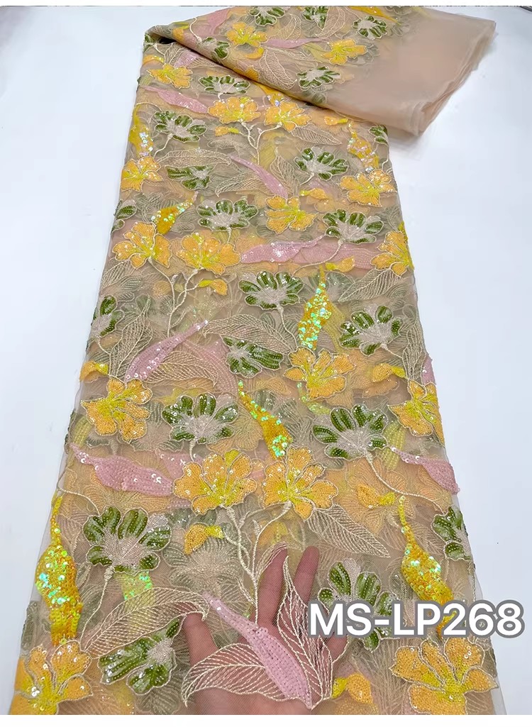1yard Luxury Double color bead - огляд і ціна Embroidery Net Fabric