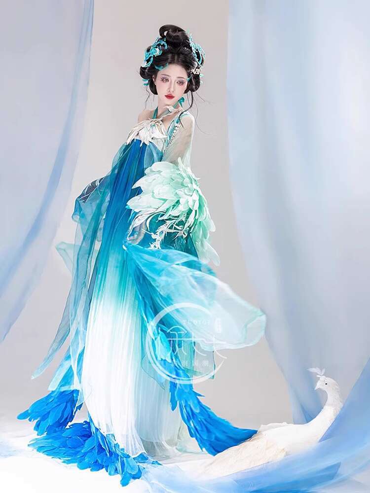 New Peacock Hanfu Womens fashi - огляд і ціна Embroidery Cotton Shirt