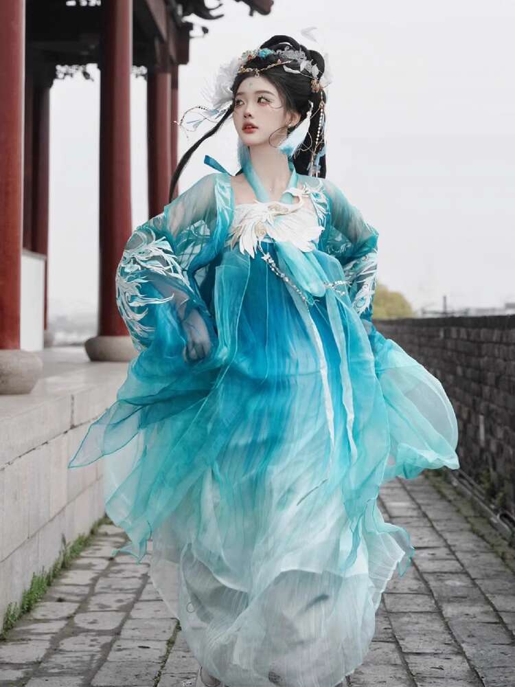 New Peacock Hanfu Womens fashi - огляд і ціна Embroidery Cotton Shirt