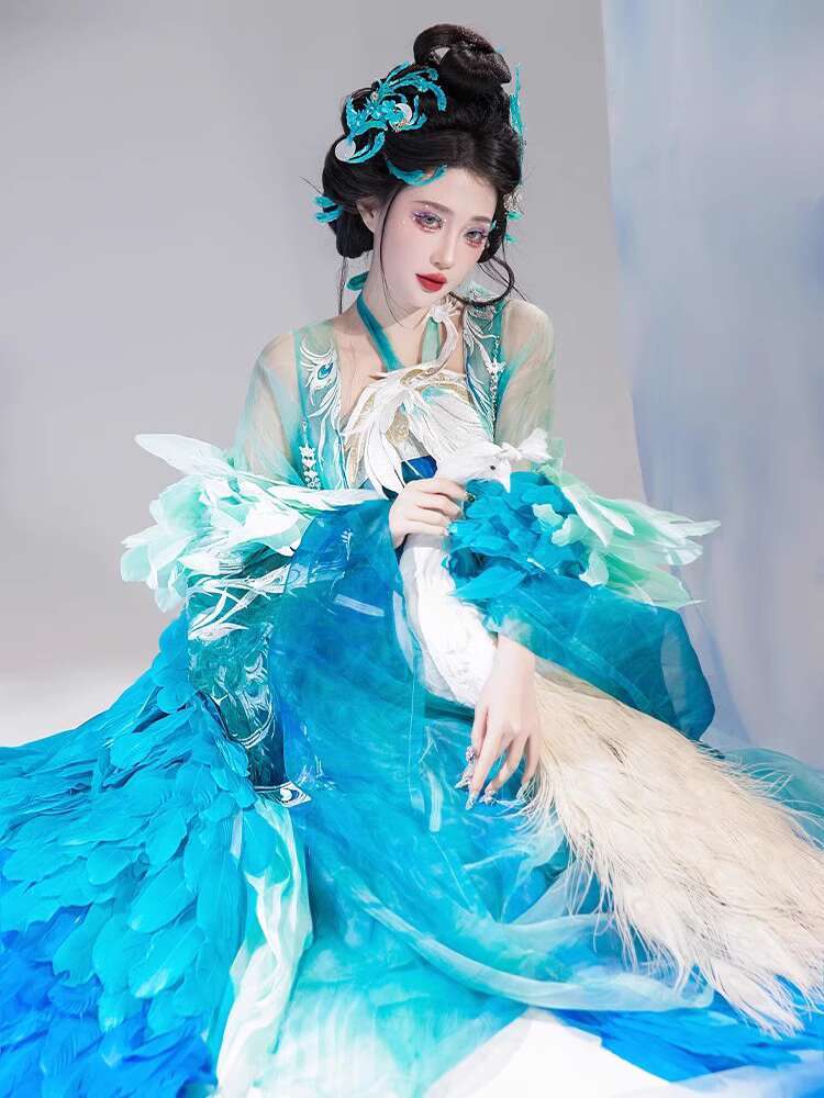 New Peacock Hanfu Womens fashi - огляд і ціна Embroidery Cotton Shirt